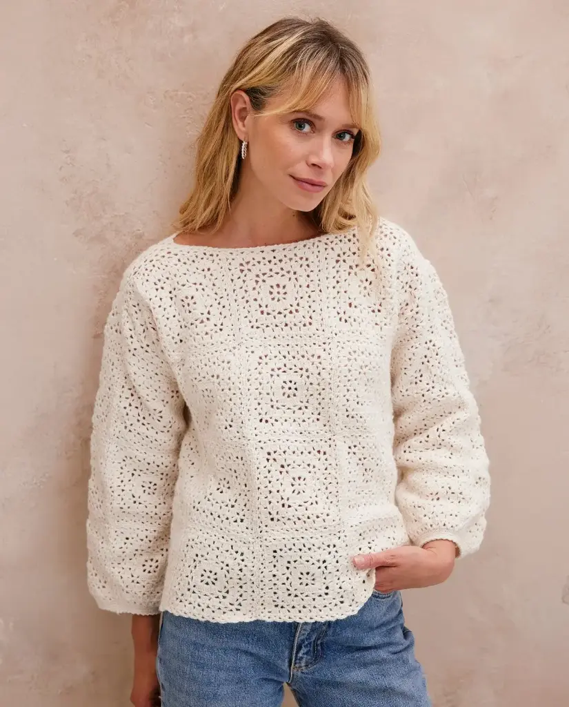 Votre patron Phildar gratuit à l'achat de votre laine : Pull Sofia - crochet  