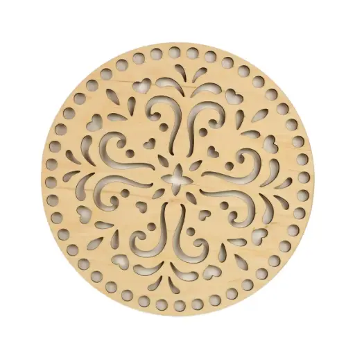 Base en bois 17 cm motif coeurs