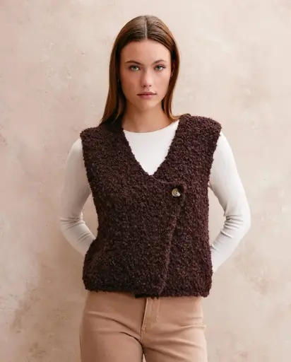 Votre patron Phildar gratuit à l'achat de votre laine : Gilet Vincienne - tricot