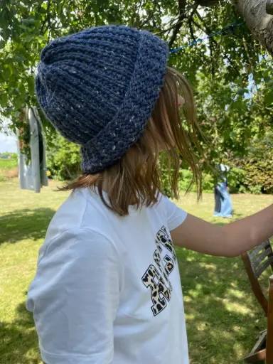 Bonnet bleu cobalt - collection "Tout chaud" 