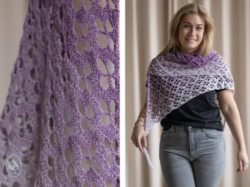 Le châle Topdown Flower Shawl - format pdf 